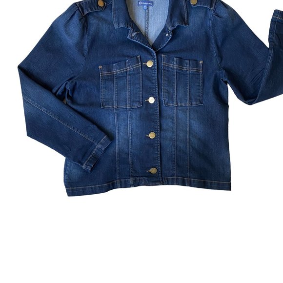 Democracy Denim Boho Trucker Western Military Faded Shirt Jacket Shacket-XL - Picture 9 of 16